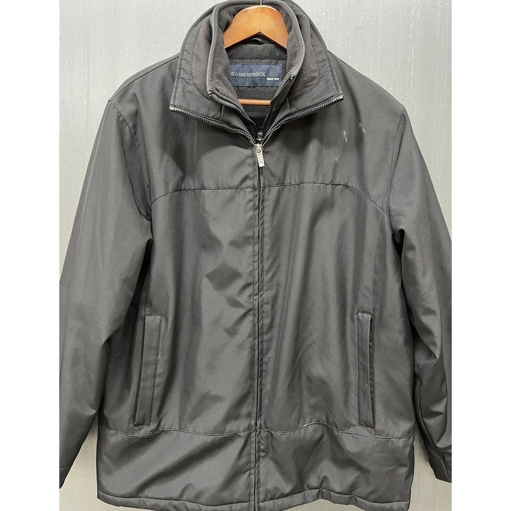Weatherproof Winter Jacket Men XL Black Full Zip Lined Pockets Coat